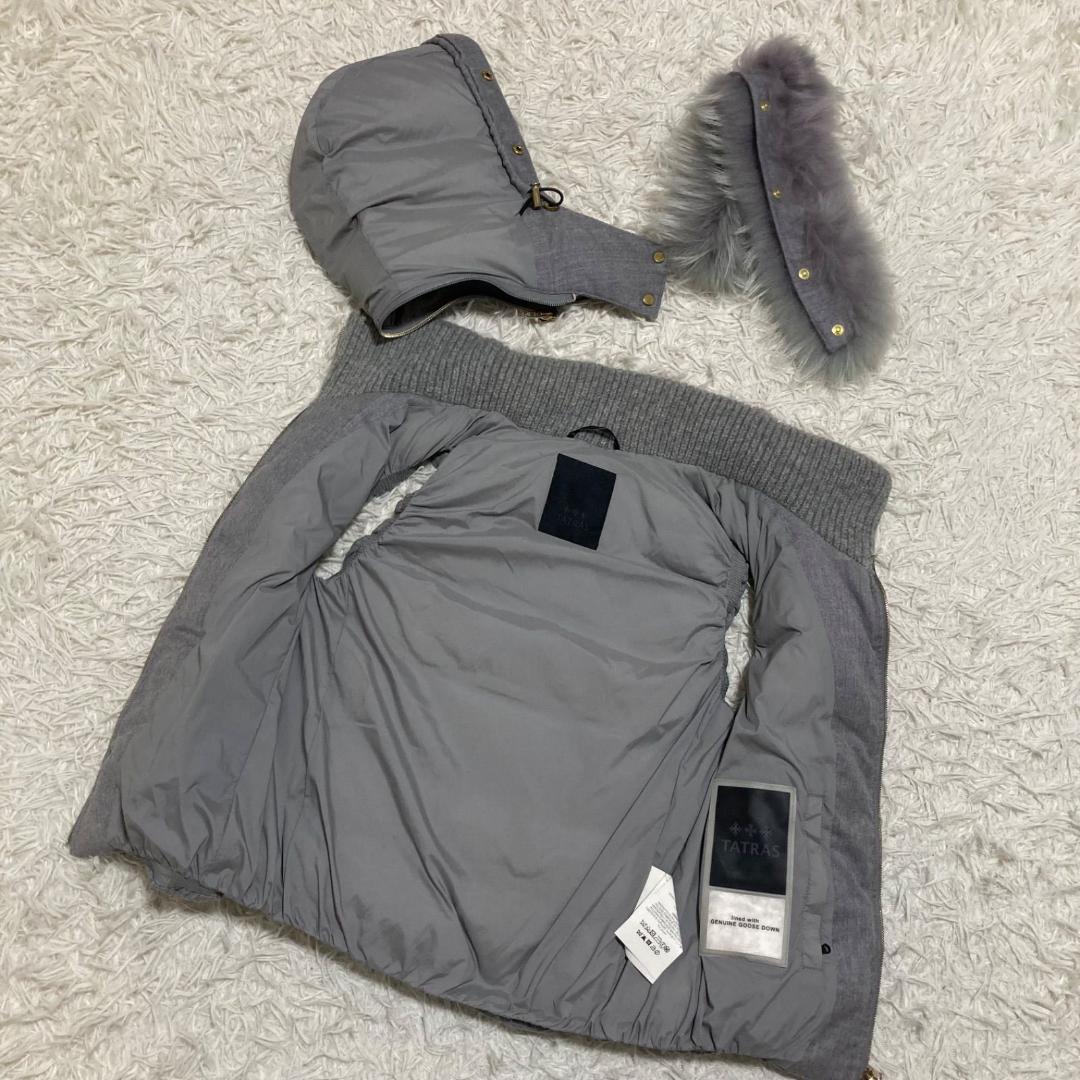 14098タトラス ルセラ ファー ダウンベスト グレー LTA184572 S