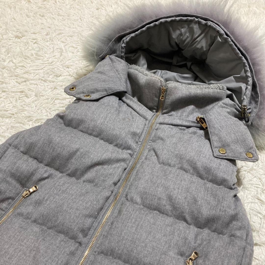 14098タトラス ルセラ ファー ダウンベスト グレー LTA184572 S