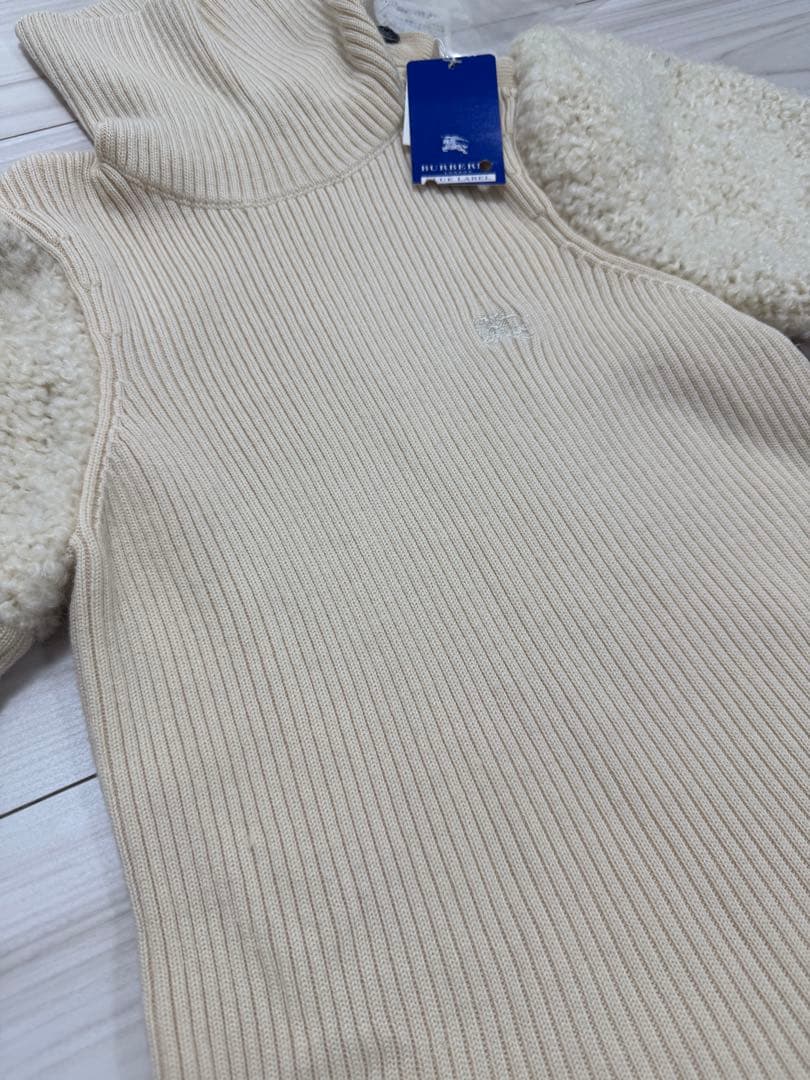 【新品】バーバリーブルーレーベル ニットドッキングワンピース アイボリー