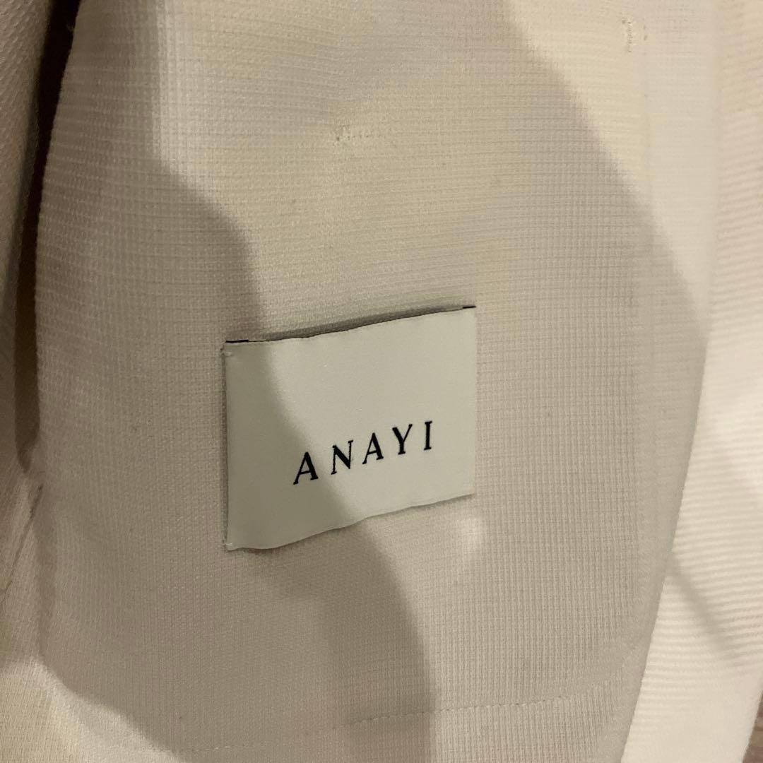 断*。様 ANAYI ノーカラージャケット サイズ38 ホワイト