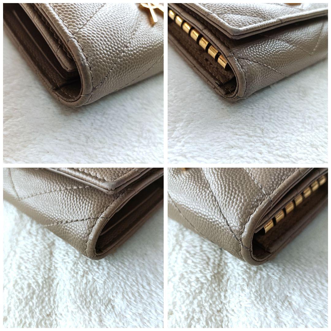 ​極美品♪サンローラン 6連キーケース マトラッセ キャビアスキン ゴールド金具