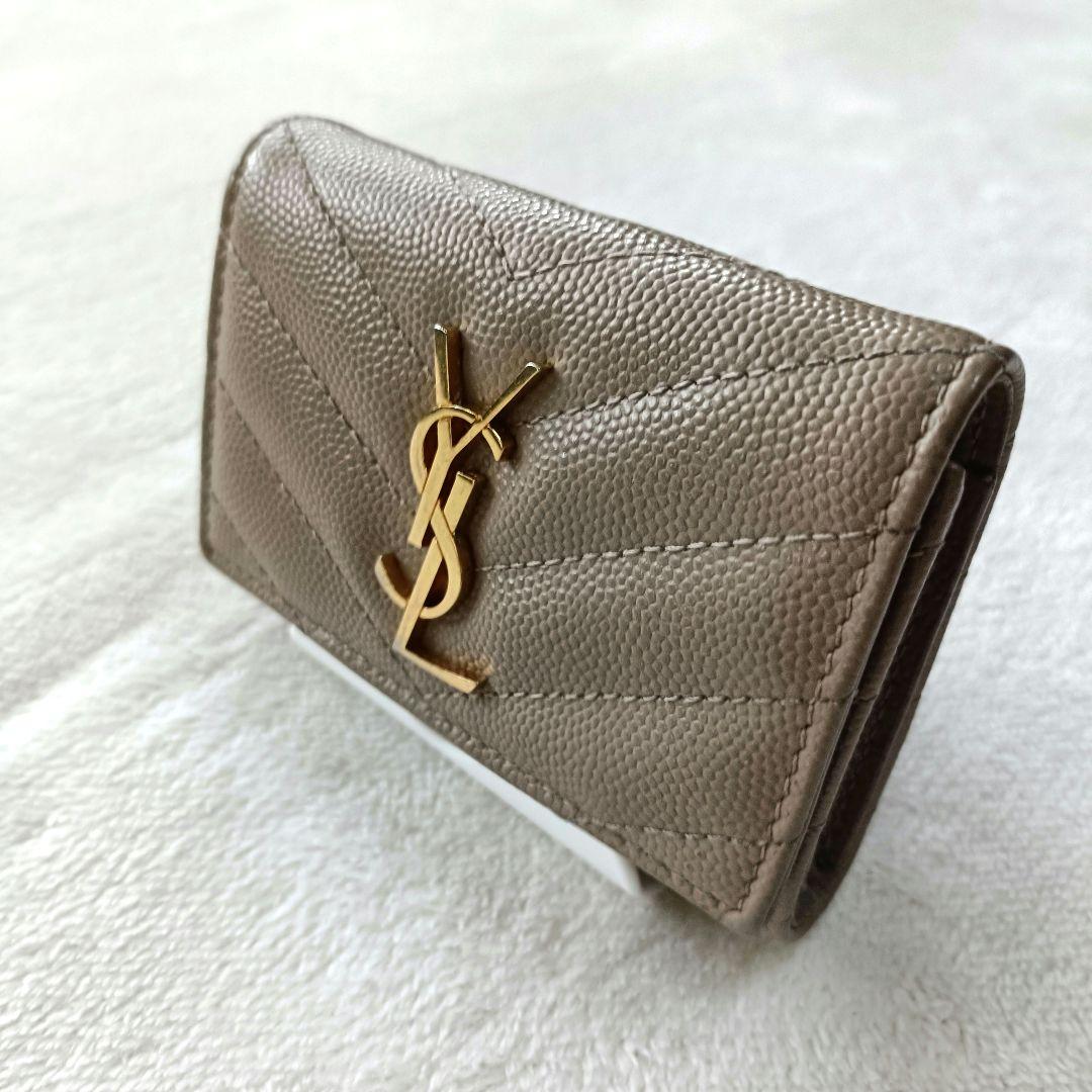 ​極美品♪サンローラン 6連キーケース マトラッセ キャビアスキン ゴールド金具