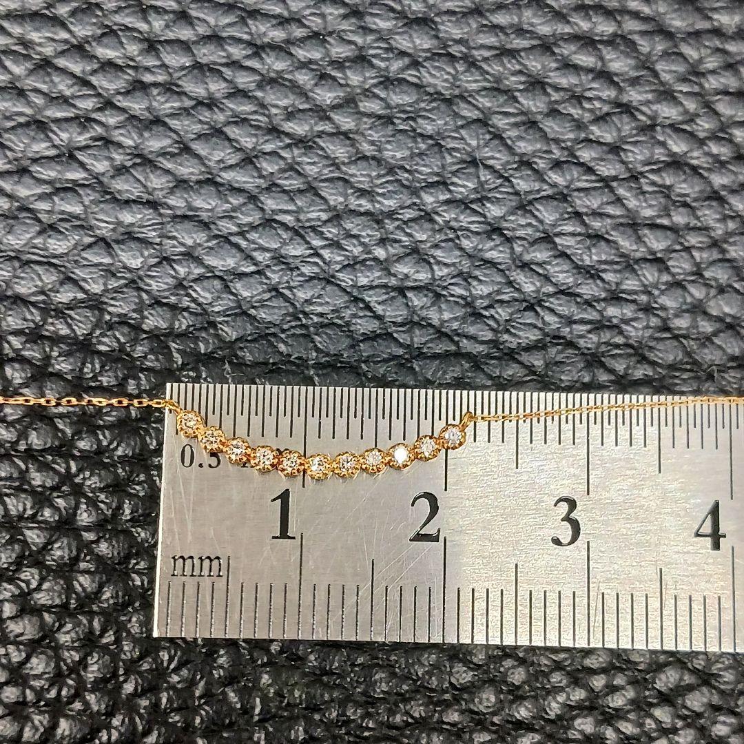 (C021123) K18 YG ネックレス ダイヤモンド あずきチェーン