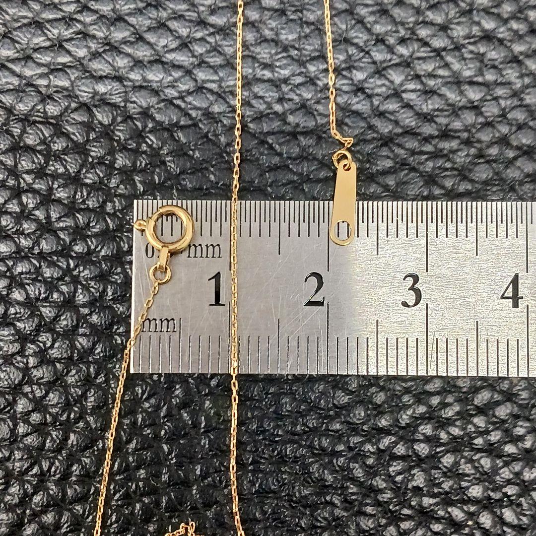 (C021123) K18 YG ネックレス ダイヤモンド あずきチェーン