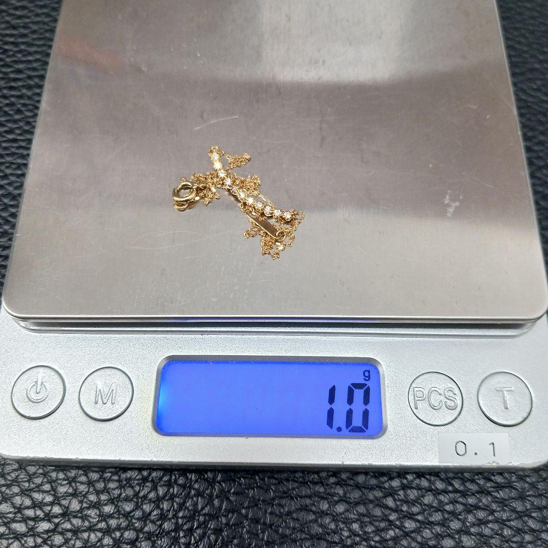 (C021123) K18 YG ネックレス ダイヤモンド あずきチェーン