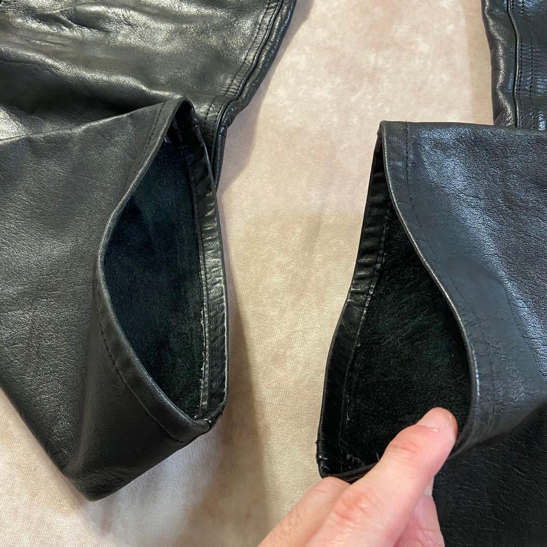 90s Old Gap レザーパンツ W33/L30ストレートフィット ブラック