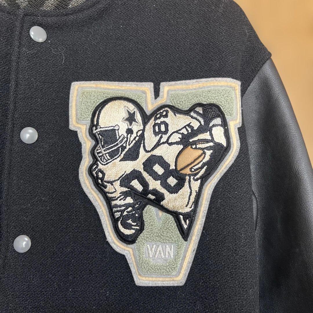 VAN JAC スタジアムジャンパー　袖皮 ブラック　 Lサイズ　美品