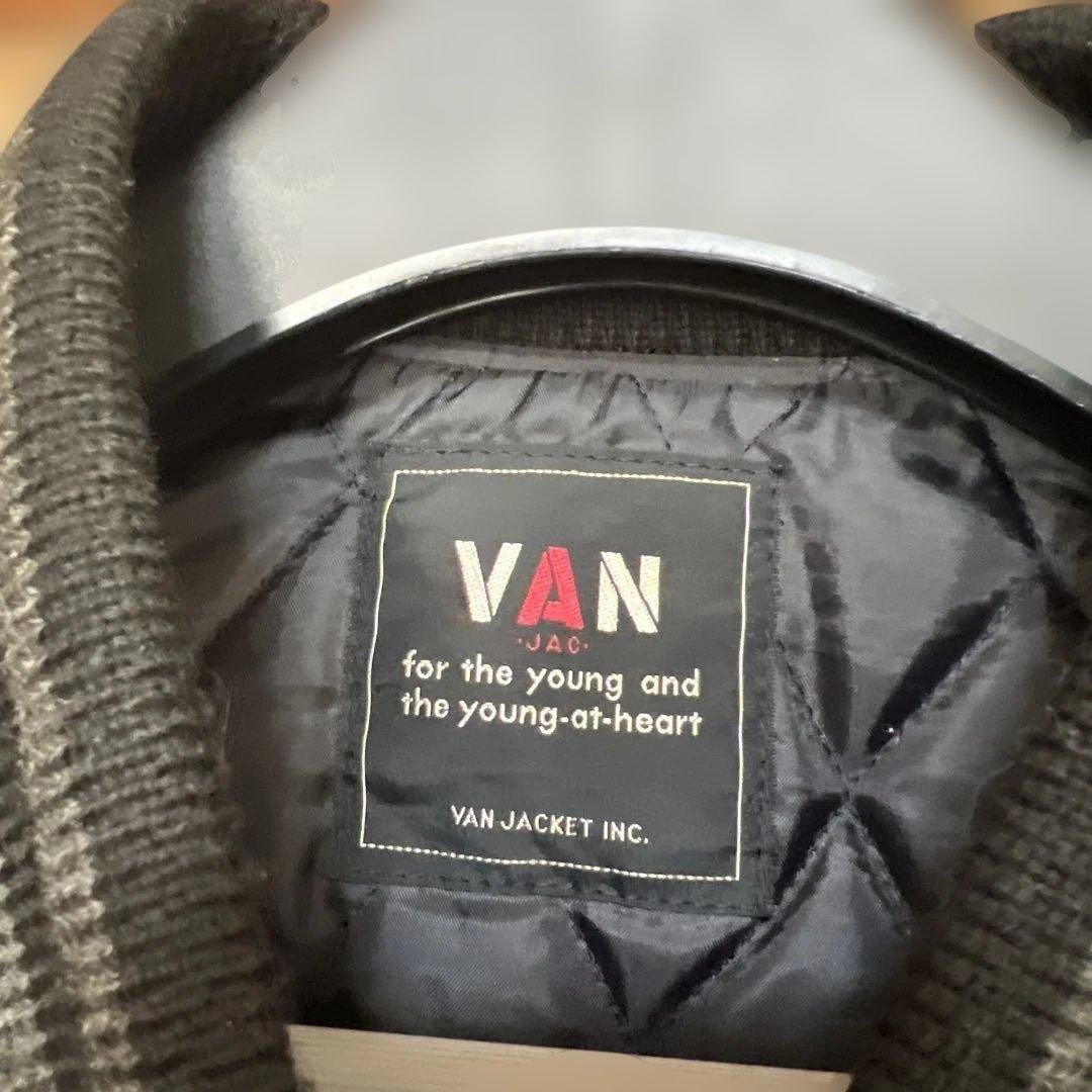VAN JAC スタジアムジャンパー　袖皮 ブラック　 Lサイズ　美品