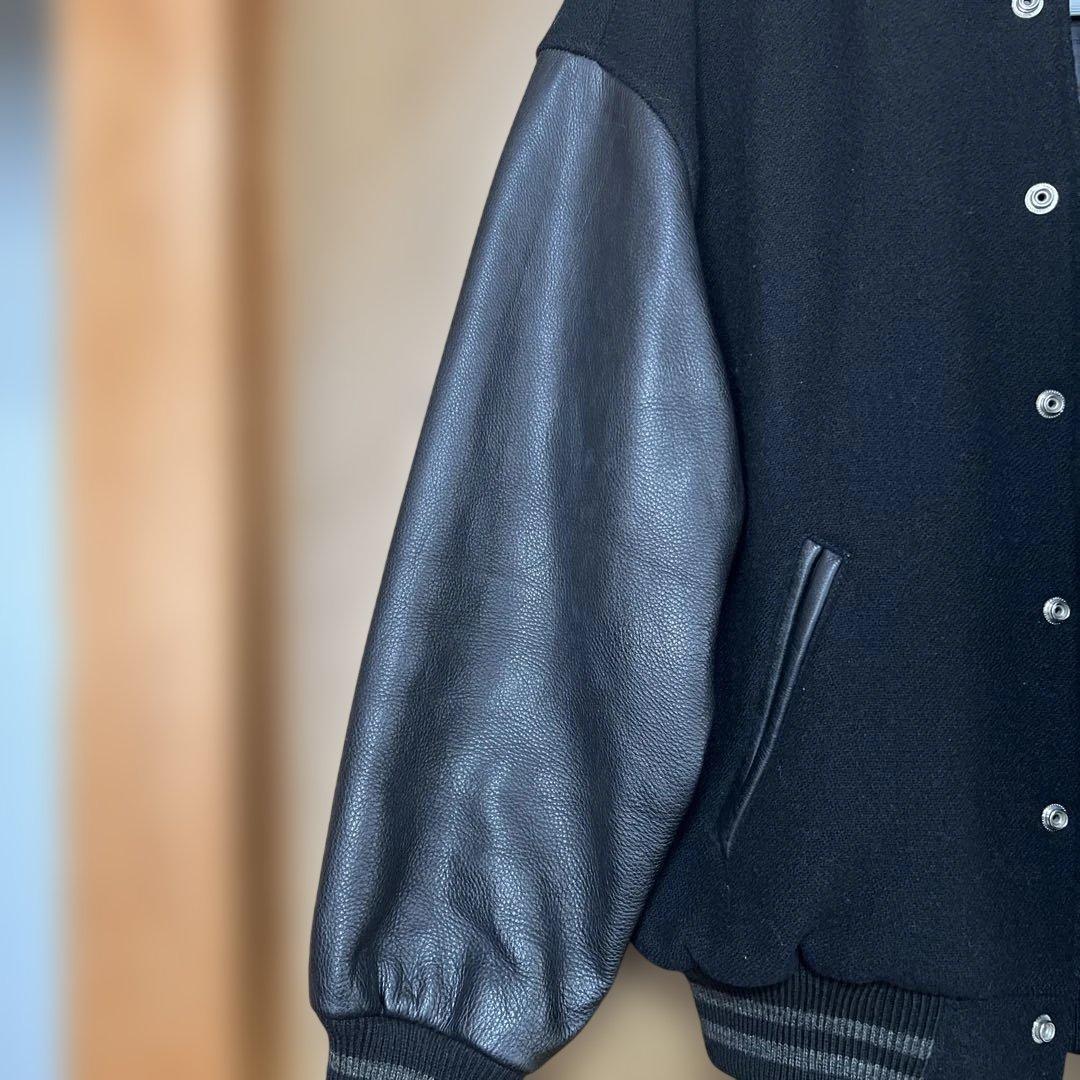 VAN JAC スタジアムジャンパー　袖皮 ブラック　 Lサイズ　美品