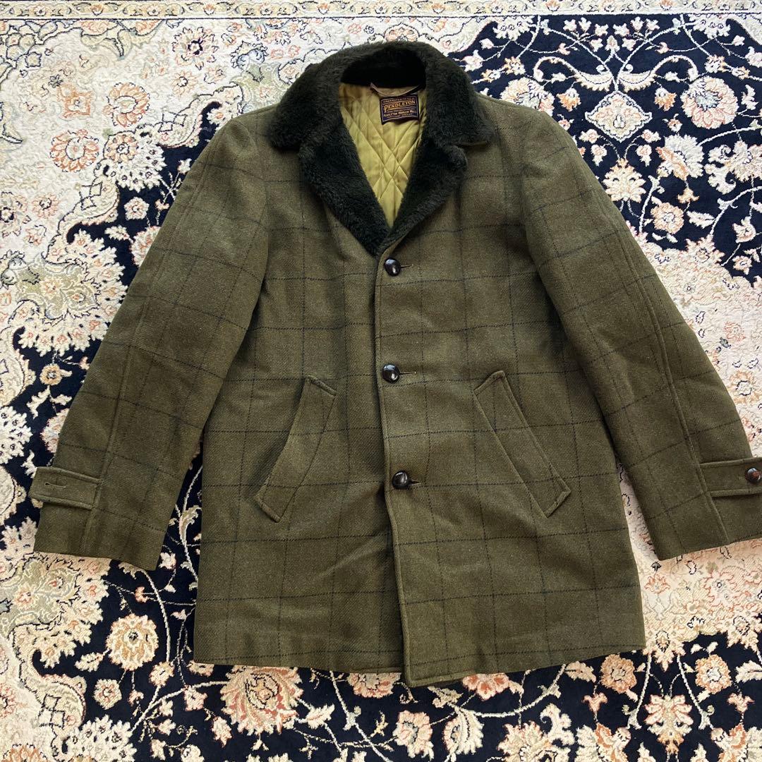 Pendleton ウール　ランチコート　カーキ　70s