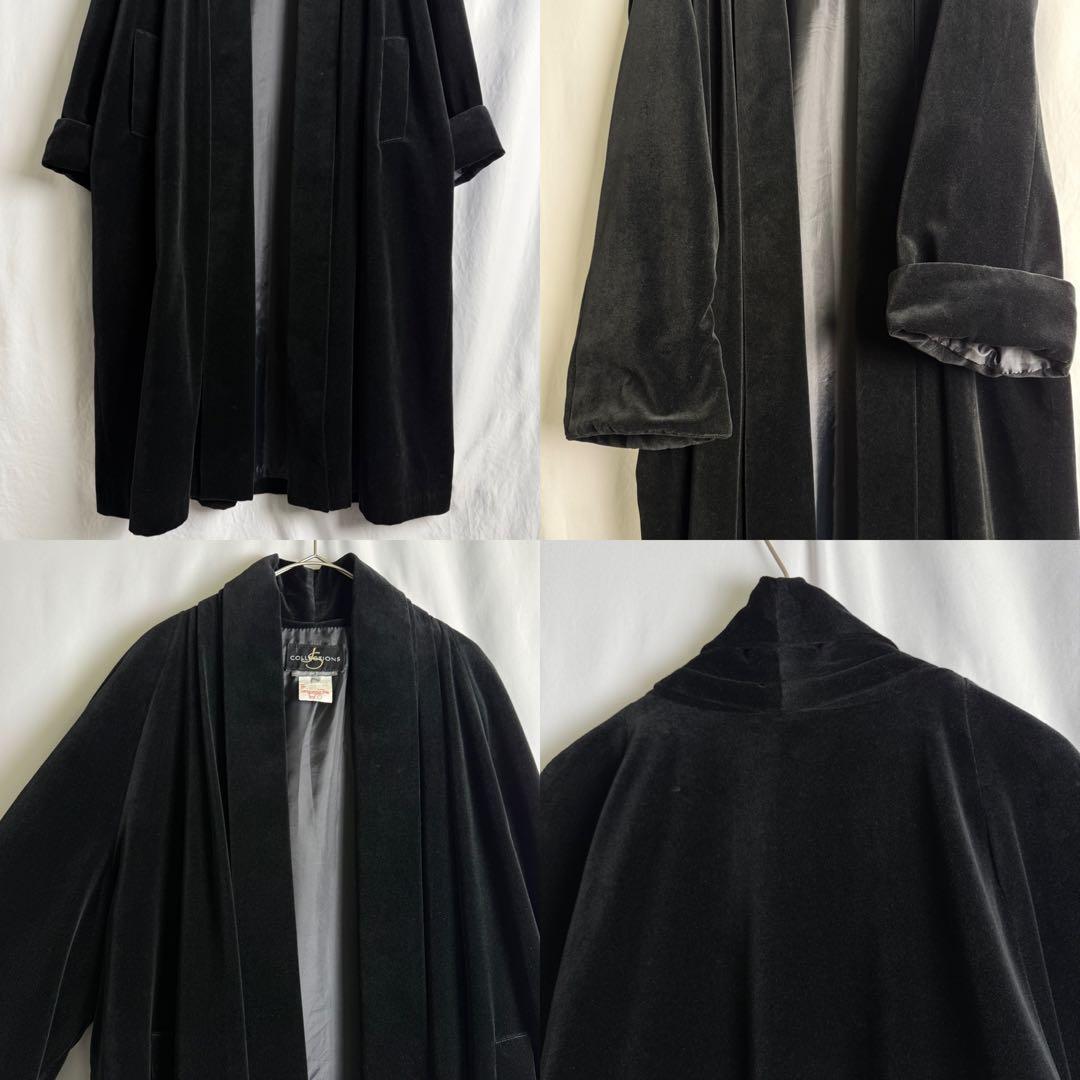 カナダ製 80s JS COLLECTIONS ベルベット ロング コート XL