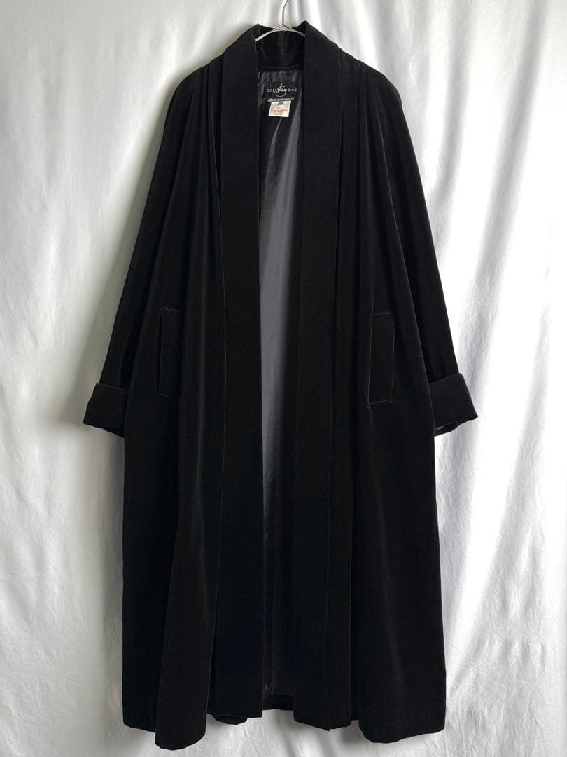 カナダ製 80s JS COLLECTIONS ベルベット ロング コート XL