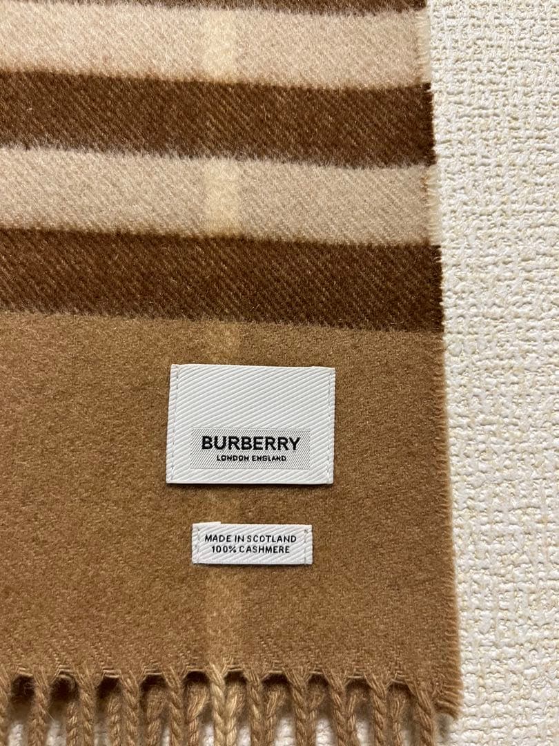BURBERRY　バーバリー　マフラー　カシミア100％　ミッドキャメル