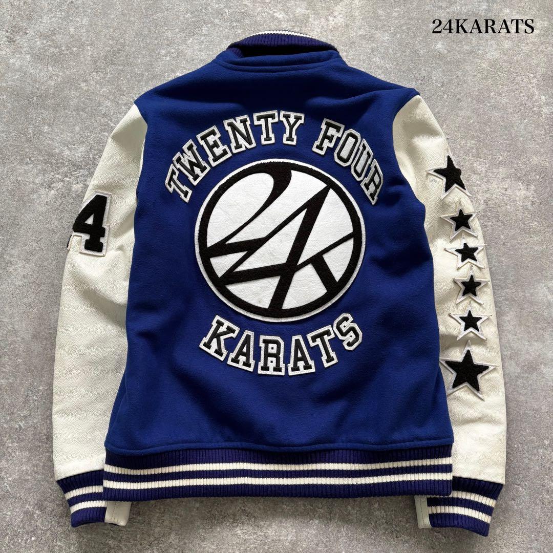 【24KARATS】 スタジャン カウレザー 牛革 キルティング ワッペン 刺繍