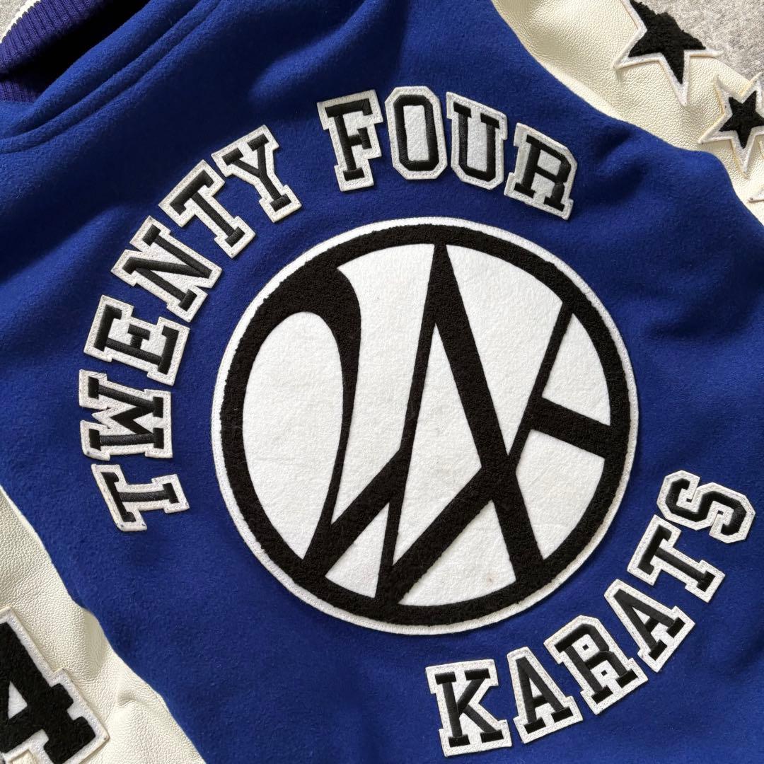 【24KARATS】 スタジャン カウレザー 牛革 キルティング ワッペン 刺繍