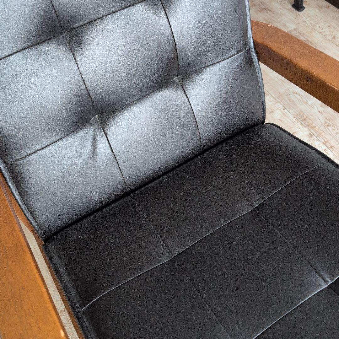 【明日まで割引】カリモクっぽい黒の合成皮革ソファセット