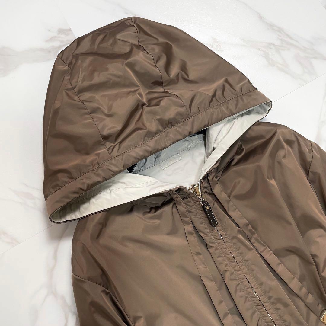 未使用級✨MaxMaraTheCubeリバーシブルタフタフーデットコート4way