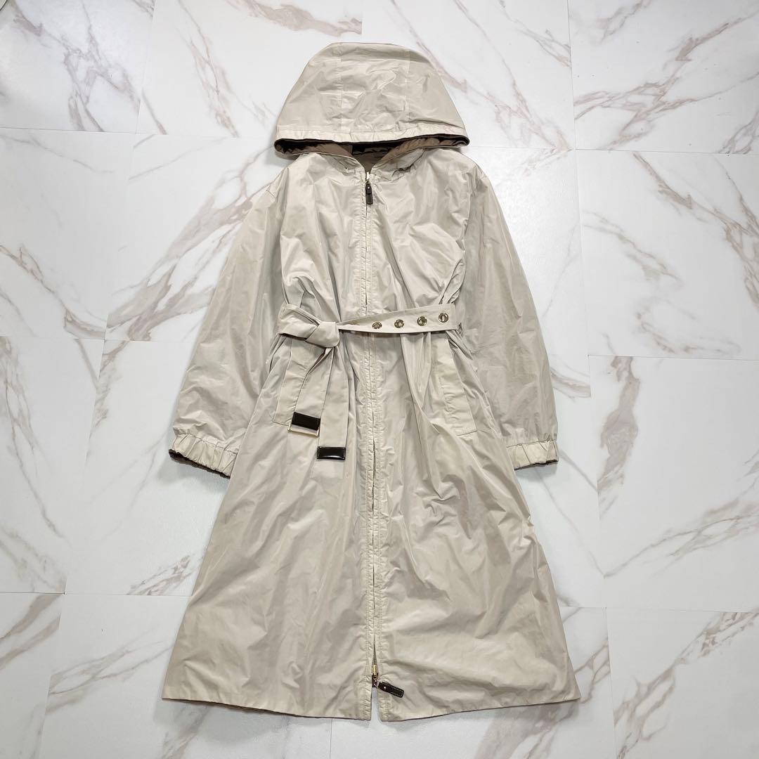 未使用級✨MaxMaraTheCubeリバーシブルタフタフーデットコート4way
