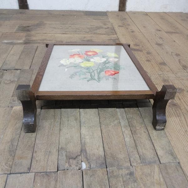 イギリス アンティーク 家具 ファイヤースクリーン 衝立 刺繍 英国 6940d