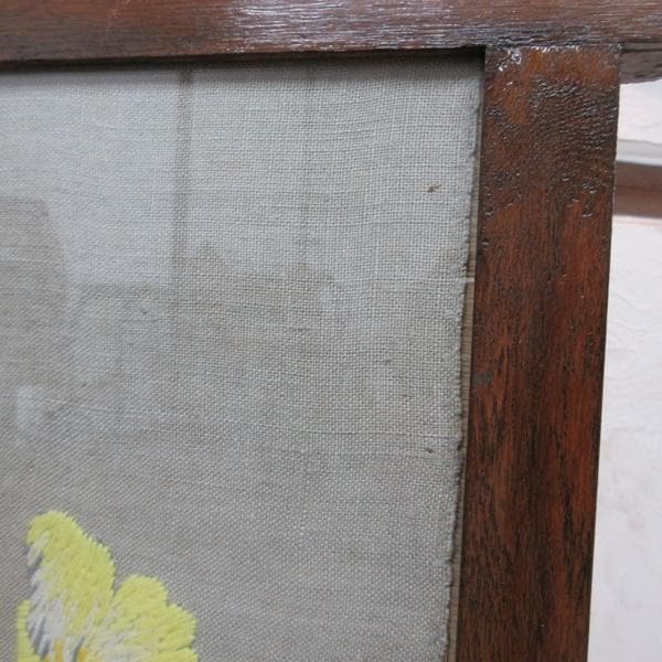 イギリス アンティーク 家具 ファイヤースクリーン 衝立 刺繍 英国 6940d