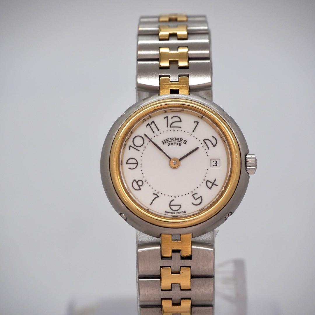 専用421 稼働HERMES 時計　プロフィール　レディース　ゴールド　ホワイト