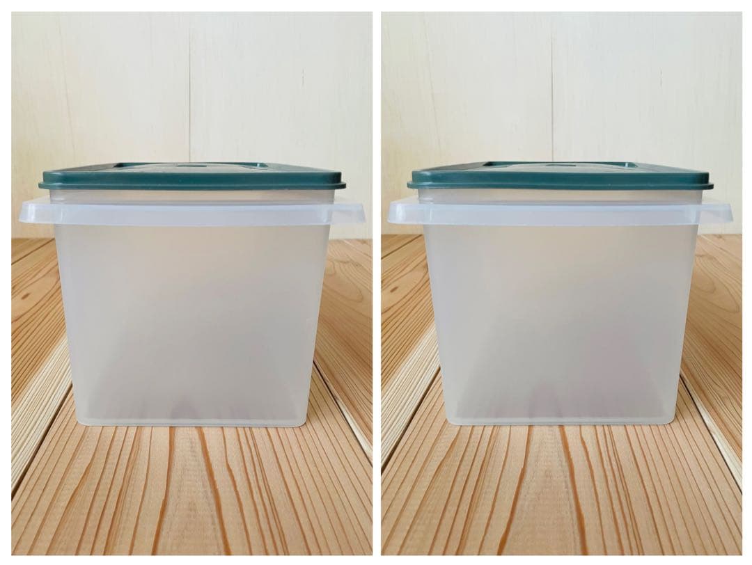 4個セット/タッパーウェア/キッチンキーパー/ライスキーパー/米びつ/深緑