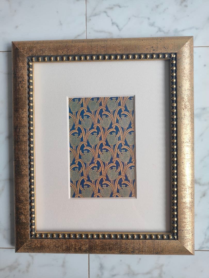フランスアンティーク　 額縁　ウイリアムモリスポストカード付き