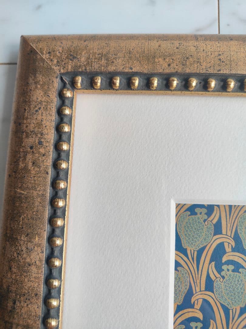 フランスアンティーク　 額縁　ウイリアムモリスポストカード付き