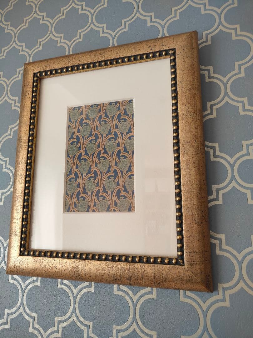 フランスアンティーク　 額縁　ウイリアムモリスポストカード付き