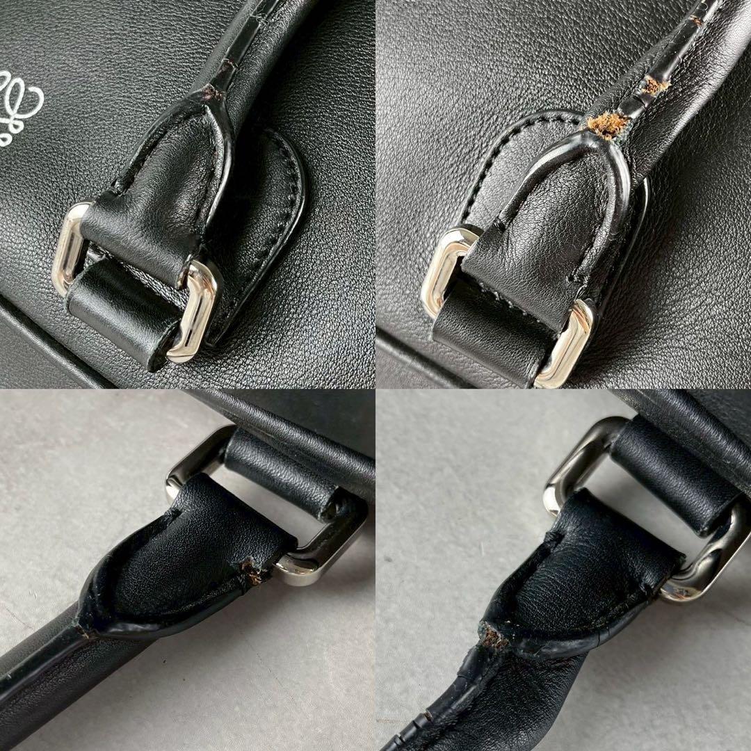 ロエベ　アマソナ45　ボストンバッグ　肩掛け　ブラック　レザー