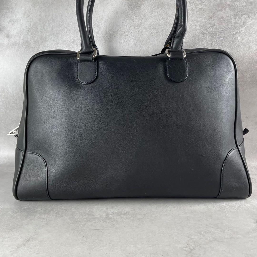 ロエベ　アマソナ45　ボストンバッグ　肩掛け　ブラック　レザー