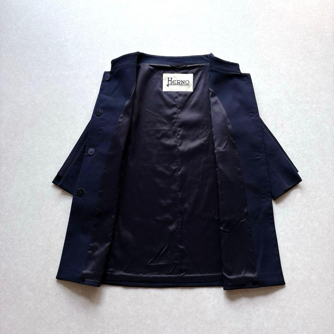 美品★HERNO｜定価14万 オフィサーカラーコート ネイビー 40