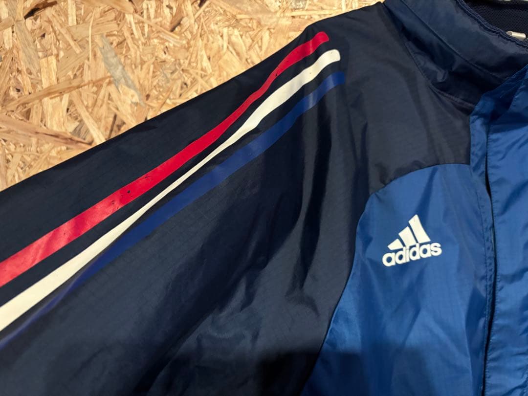 02-04 フランス代表 adidas アディダス　ナイロンジャケット 古着