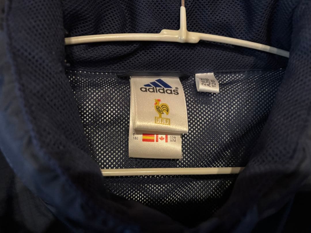 02-04 フランス代表 adidas アディダス　ナイロンジャケット 古着