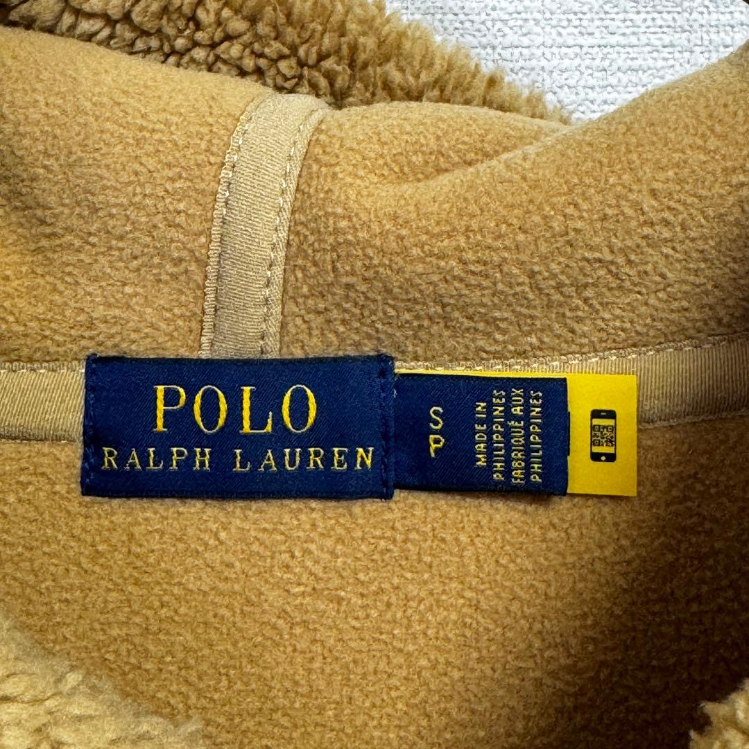 レア ラルフローレン プルオーバーもこもこパーカー　ビッグポニー刺繍　キャメル