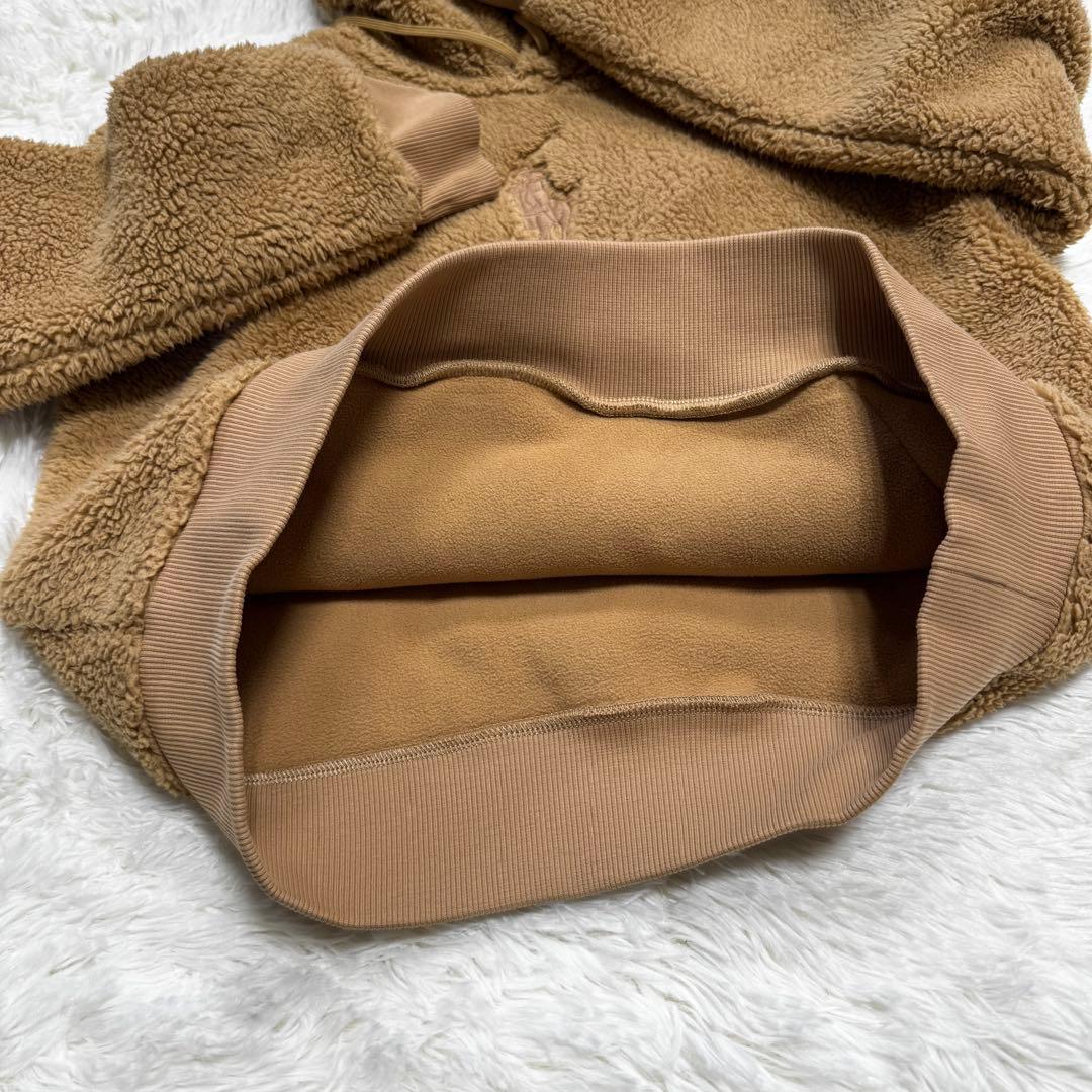 レア ラルフローレン プルオーバーもこもこパーカー　ビッグポニー刺繍　キャメル