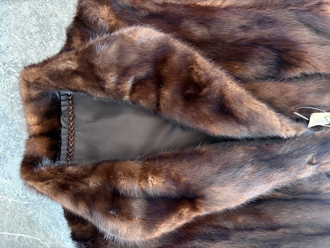 ブラウンミンク毛皮ロングコート 新品タグ付き