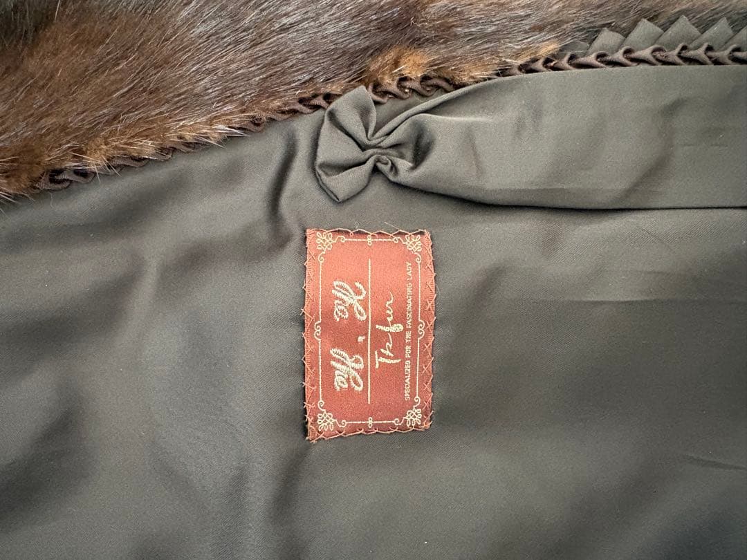 ブラウンミンク毛皮ロングコート 新品タグ付き