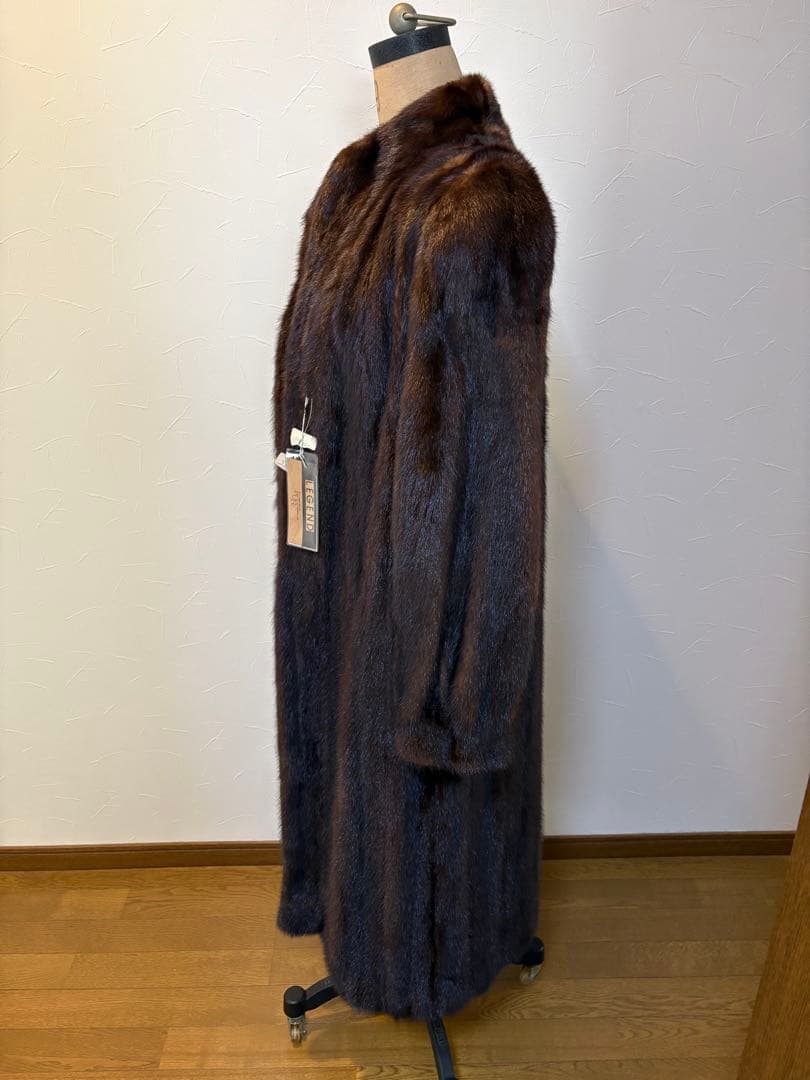 ブラウンミンク毛皮ロングコート 新品タグ付き