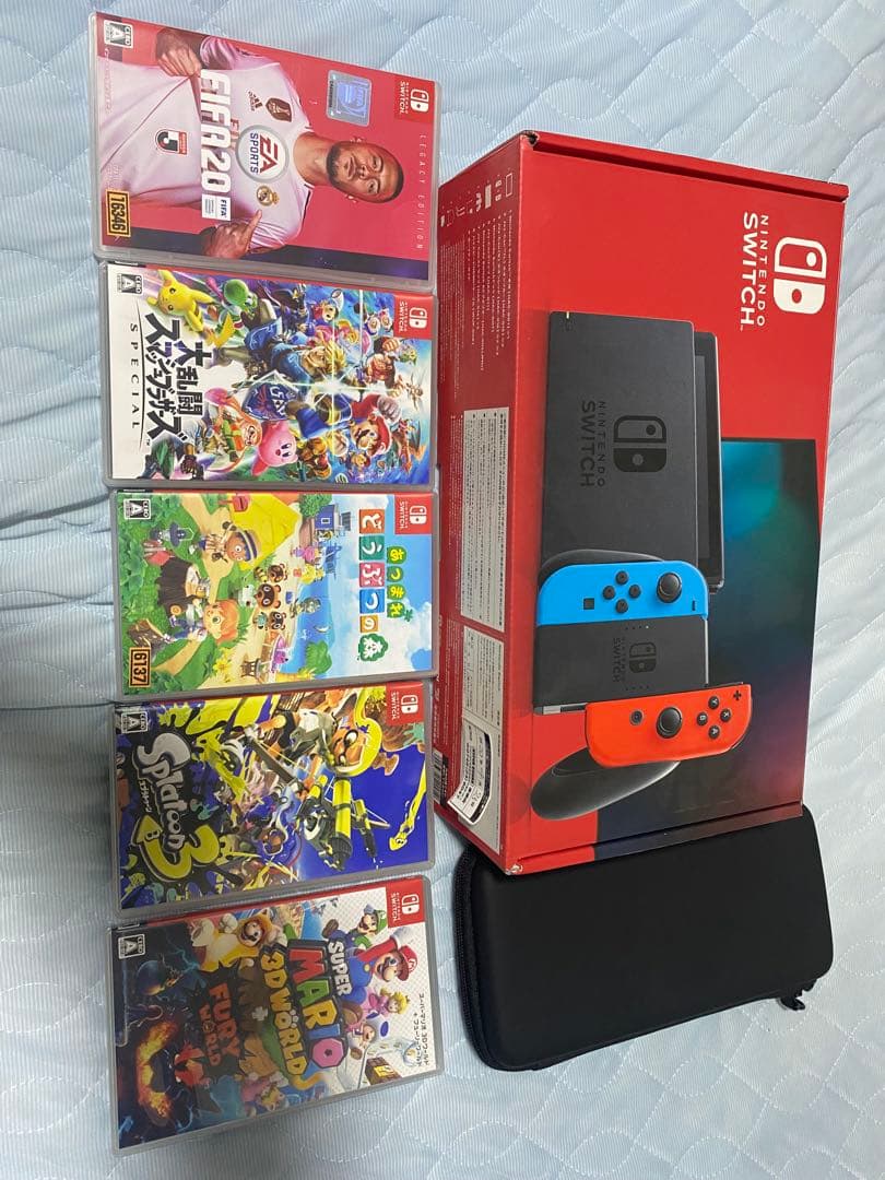 Nintendo Switch 本体 ネオンブルー/ネオンレッド +ゲーム5本付