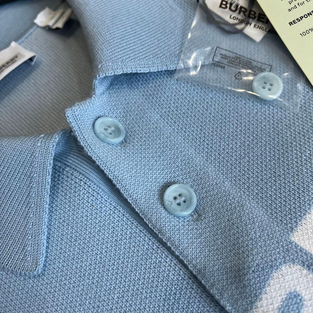 BURBERRYロゴディテール ウールコットン ポロシャツ