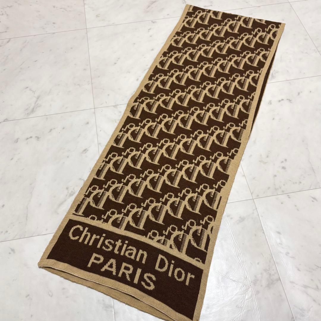 Christian Dior トロッター マフラー ストール ブラウン ベージュ