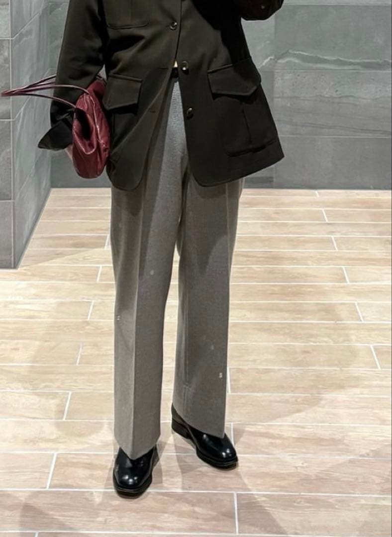 husbands ウール ストレート スラックス