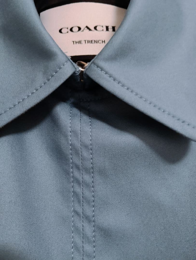 COACH THE TRENCH ライトブルー トレンチコート