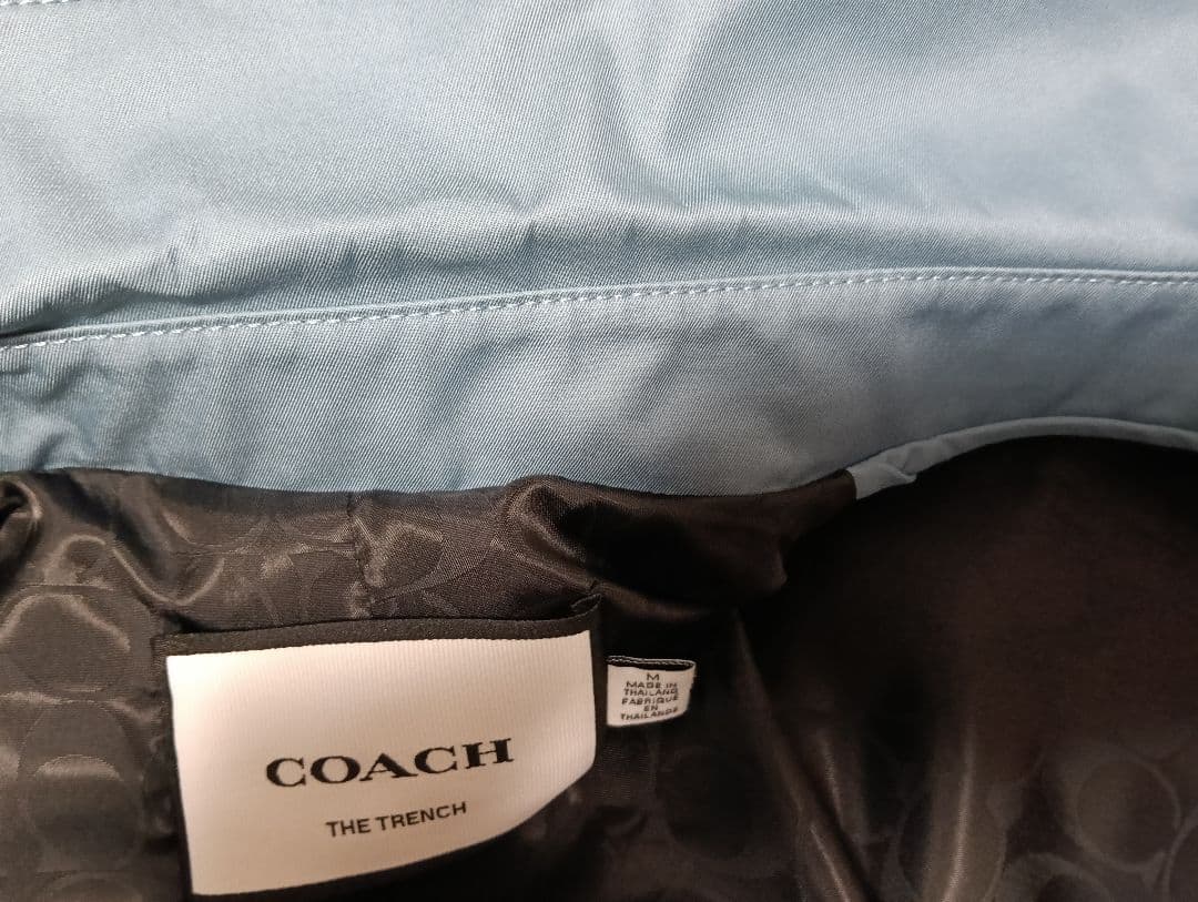 COACH THE TRENCH ライトブルー トレンチコート