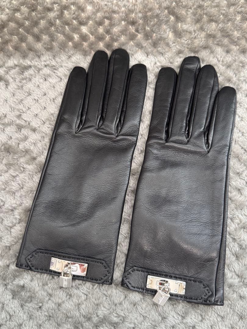 《未使用》エルメス　HERMES グローブ　手袋　サイズ7 ブラック