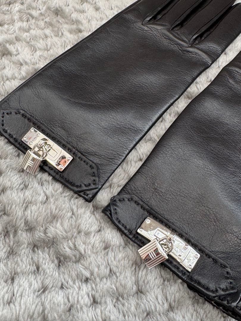《未使用》エルメス　HERMES グローブ　手袋　サイズ7 ブラック