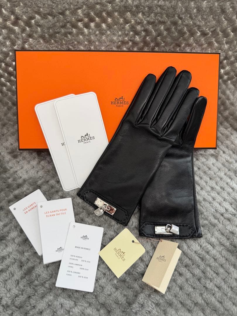 《未使用》エルメス　HERMES グローブ　手袋　サイズ7 ブラック