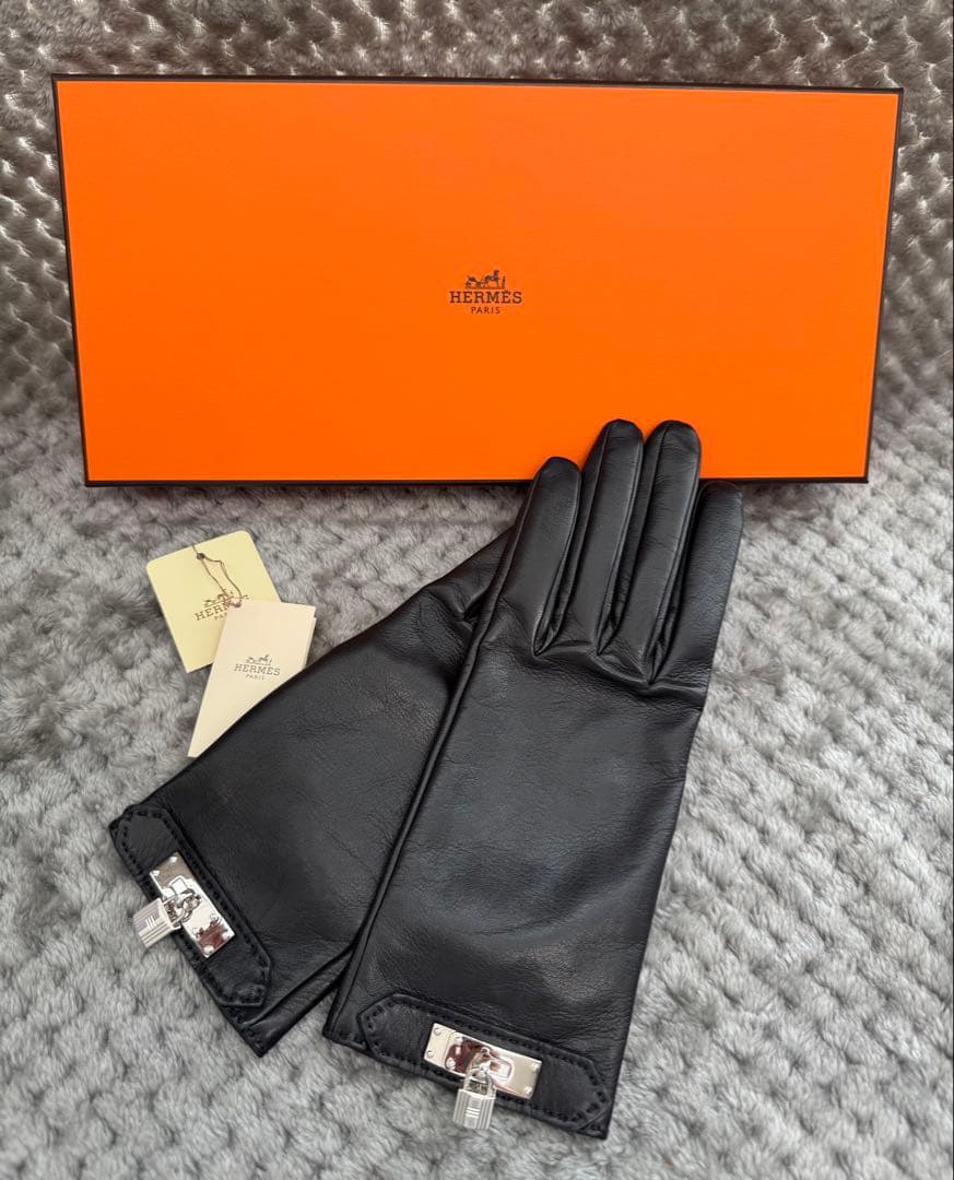 《未使用》エルメス　HERMES グローブ　手袋　サイズ7 ブラック