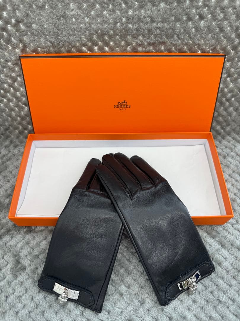 《未使用》エルメス　HERMES グローブ　手袋　サイズ7 ブラック
